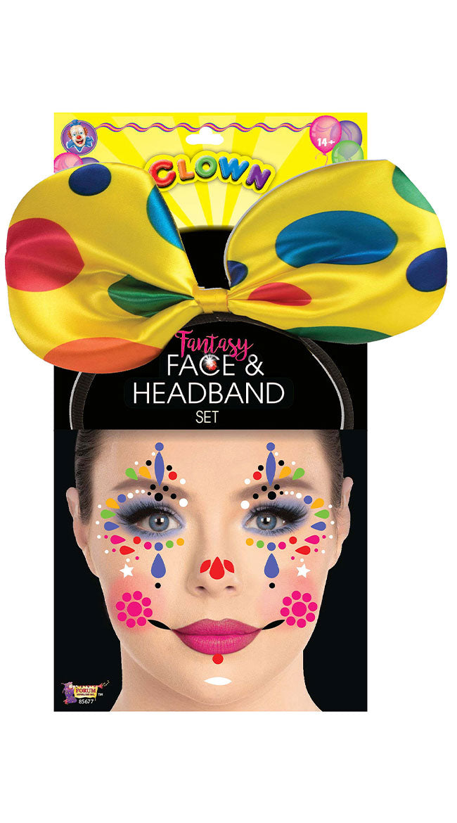 Clown Face and Headband Set