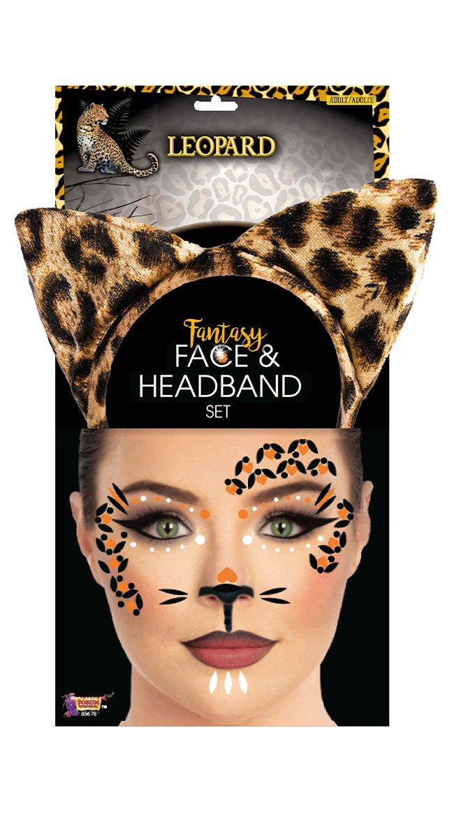 Leopard Face and Headband Set