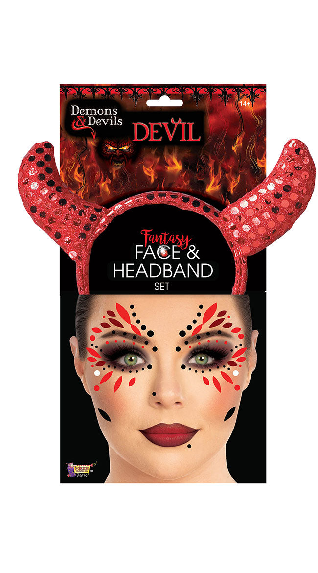 Devil Face and Headband Set