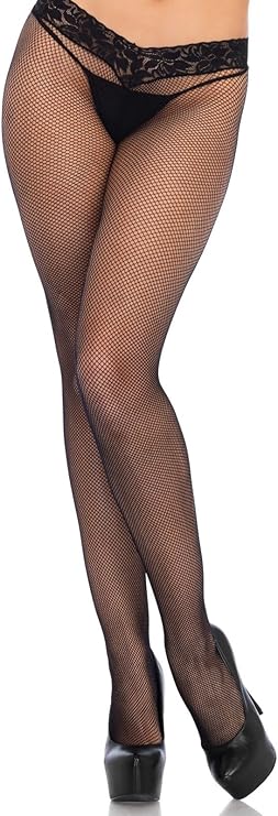 Low Rise Lace Top Micro Net Tights