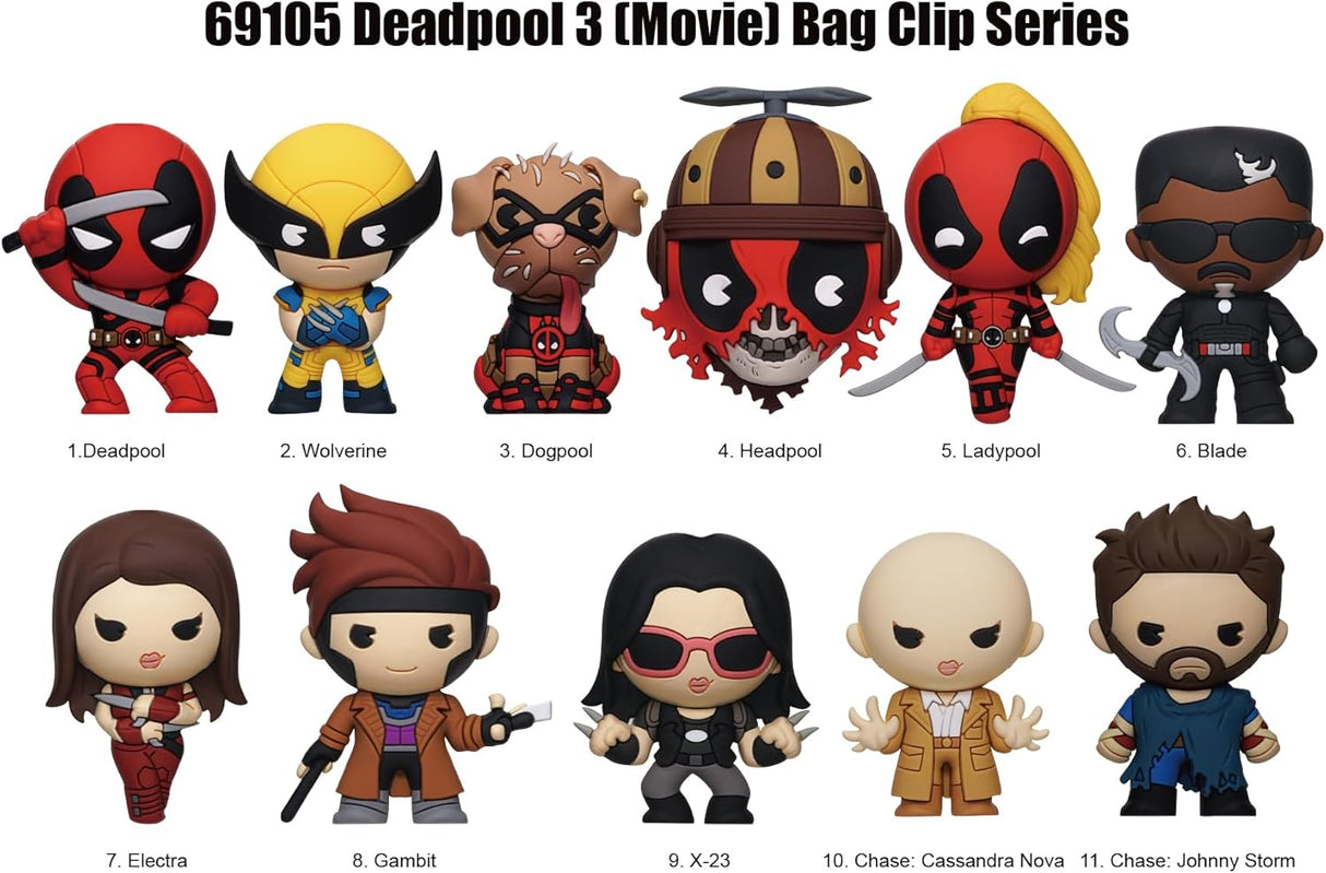 Marvel's Deadpool & Wolverine Movie 3D Foam Bag Clips Series 1