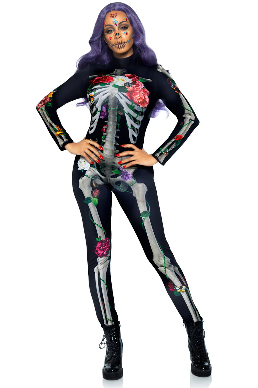 Floral Skeleton Catsuit
