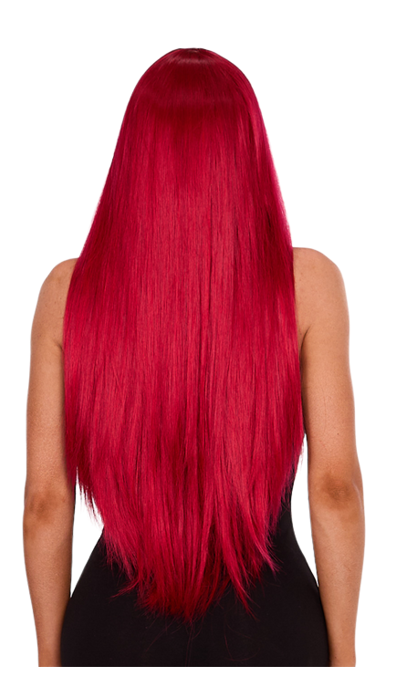 33" Long Straight Wig Red