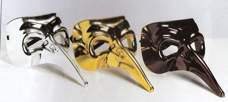 Silver Chrome Venetian Raven Mask