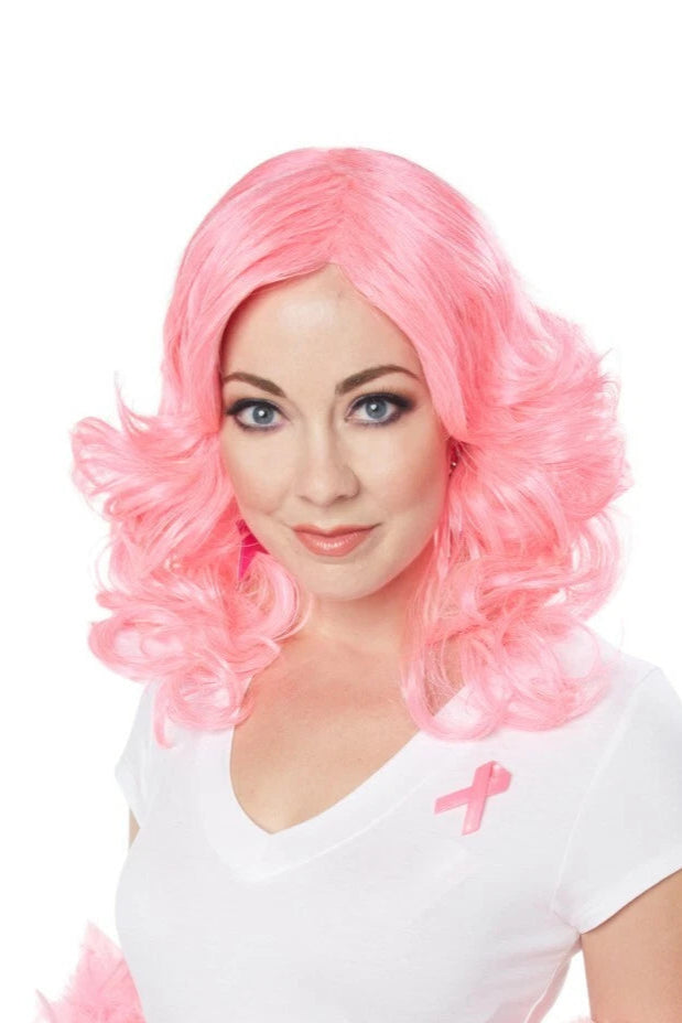 Pink & Feather Wig