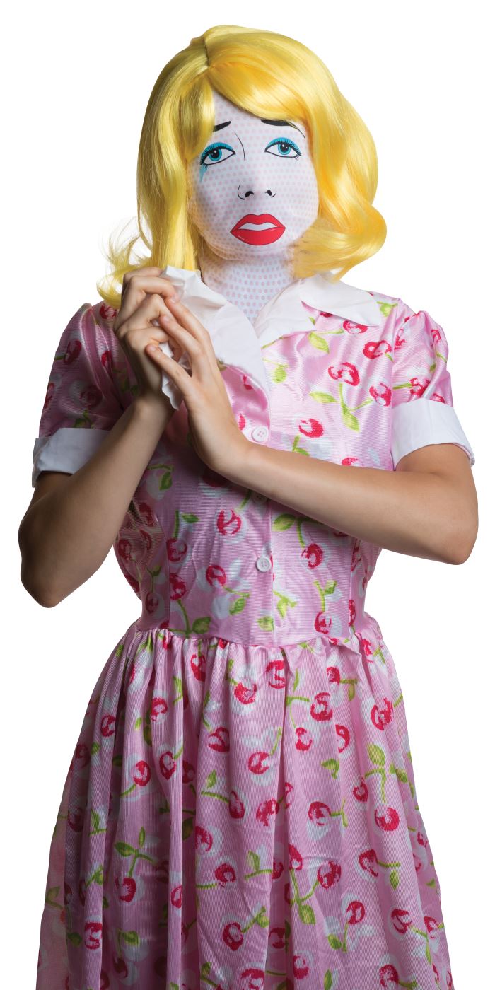 Pop Art Mask with Attached Wig
