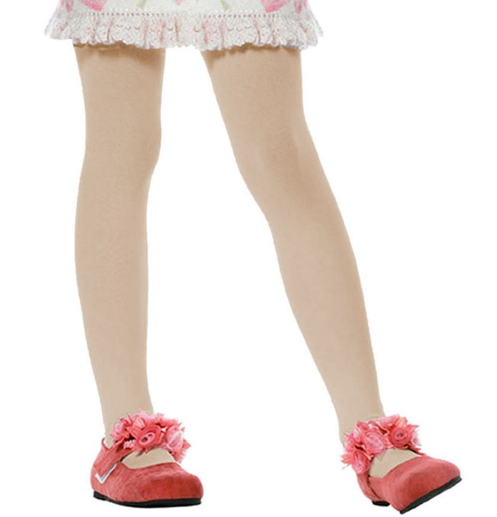 Girl's White Opaque Tights