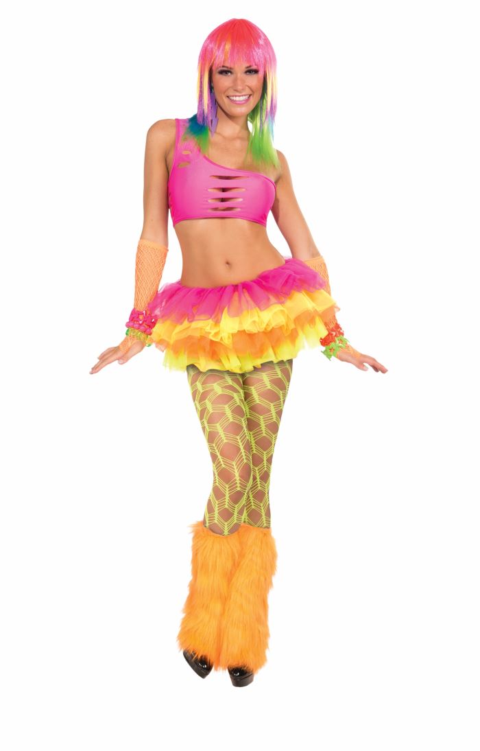 Neon Green Wide Fishnet Pantyhose