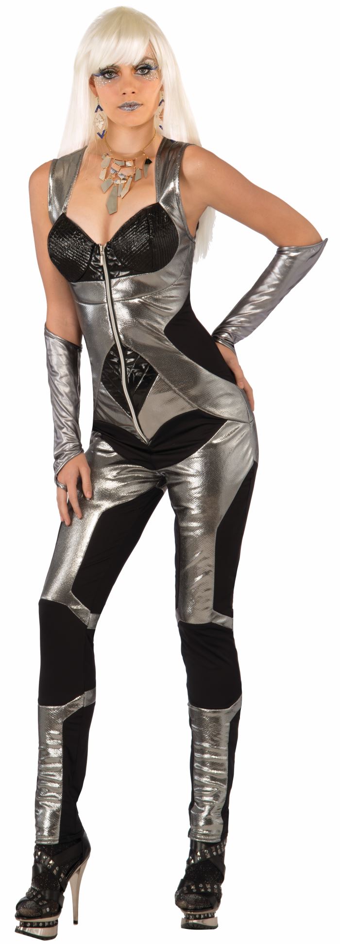 Molten Silver Futuristic Jumpsuit