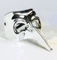 Silver Chrome Venetian Raven Mask
