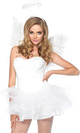 Feathered Angel Wings and Halo