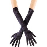 Long Velvet Black Gloves