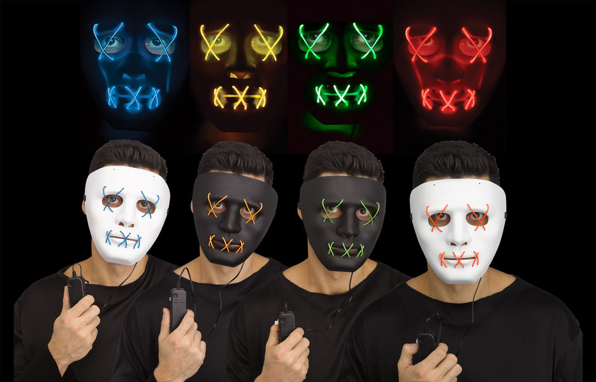 White & Red Light-Up Illumo Face Mask