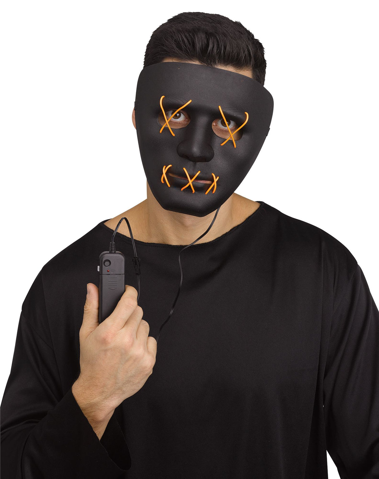 Black & Orange Light-Up Illumo Face Mask