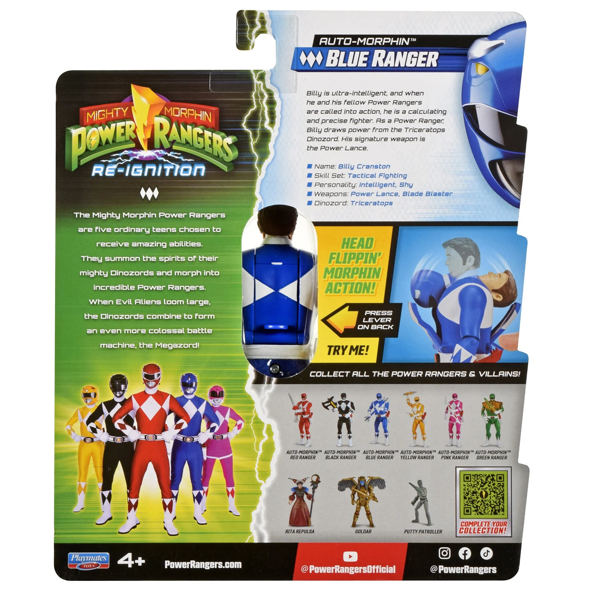 Mighty Morphin Power Rangers: Re-Ignition - Auto-Morphin Blue Ranger Action Figure by Playmates Toys