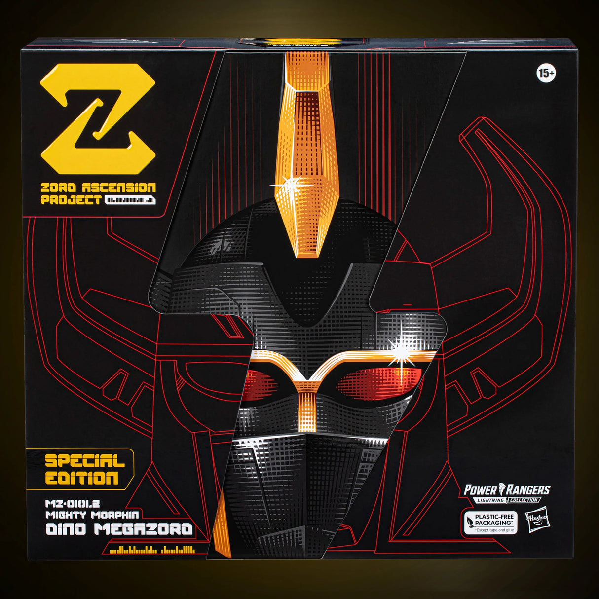 Power Rangers Lightning Collection Zord Ascension Project Mighty Morphin Dino Megazord Black and Gold Special Edition