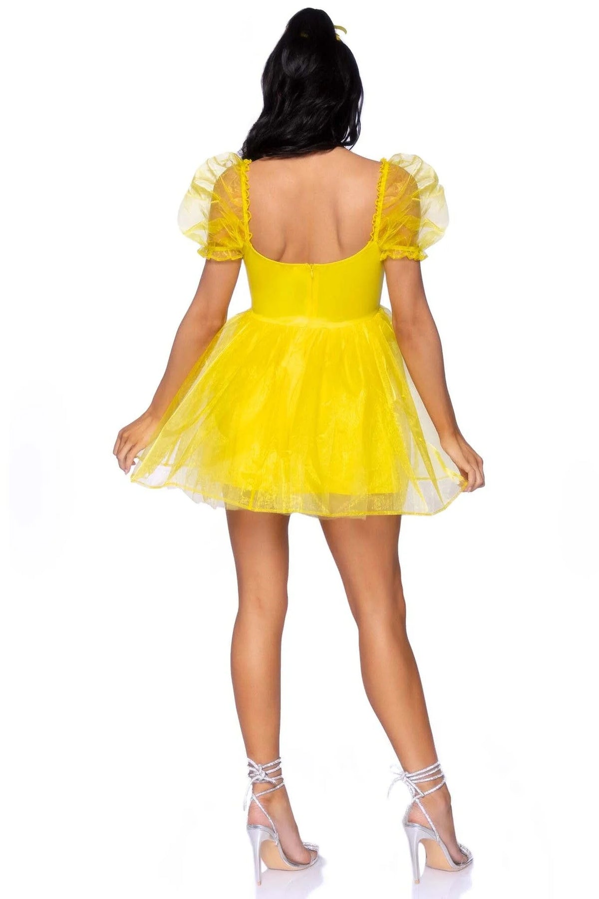 Frosted Organza Yellow Babydoll Dress