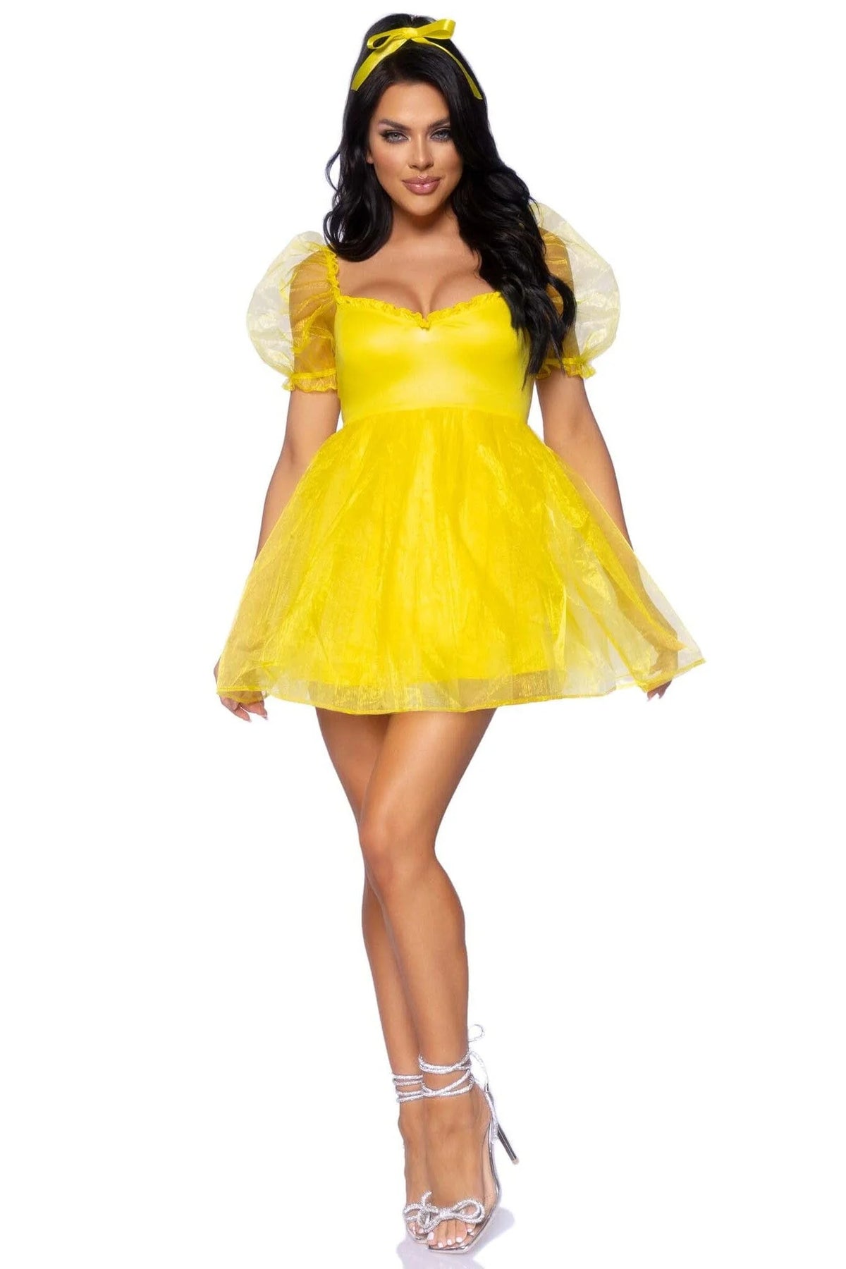 Frosted Organza Yellow Babydoll Dress