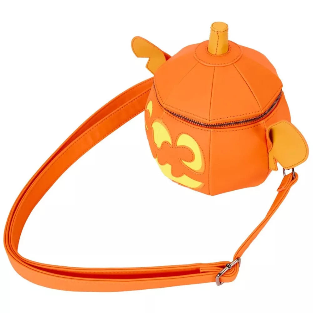 Loungefly Disney Stitch Pumpkin Head Figural Glow Crossbody Bag