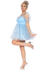 Frosted Organza Blue Babydoll Dress