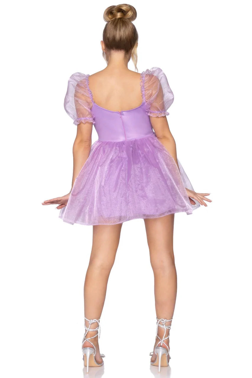 Frosted Organza Purple Babydoll Dress