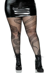 Snake Net Tights Plus Size