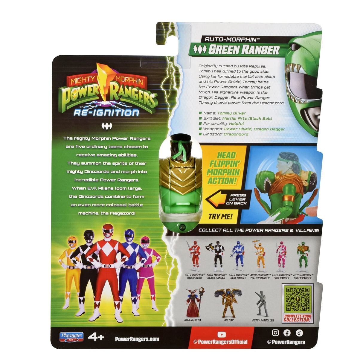 Mighty Morphin Power Rangers: Re-Ignition - Auto-Morphin Green Ranger Action Figure by Playmates Toys