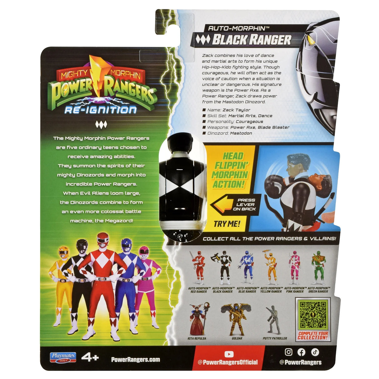 Mighty Morphin Power Rangers: Re-Ignition - Auto-Morphin Black Ranger Action Figure