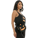 Black Rhinestone Pumpkin Crossbody Purse