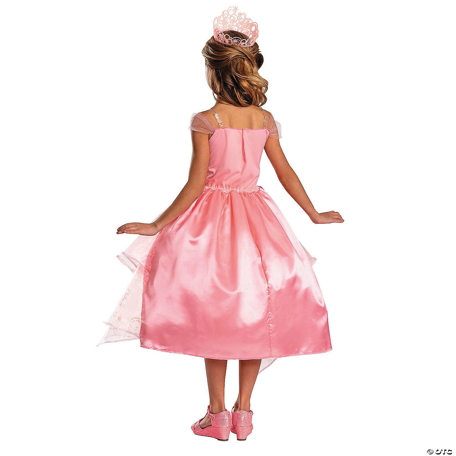 wicked pink dress Princess Glinda Mable Good Witch Costume Girls The material is primarily Tulle or Netting layered over a solid lining Wicked Glinda Ruffle Butterfly Dress