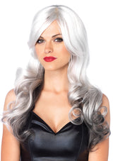 24" Allure Grey & Black Color Long Wavy Wig