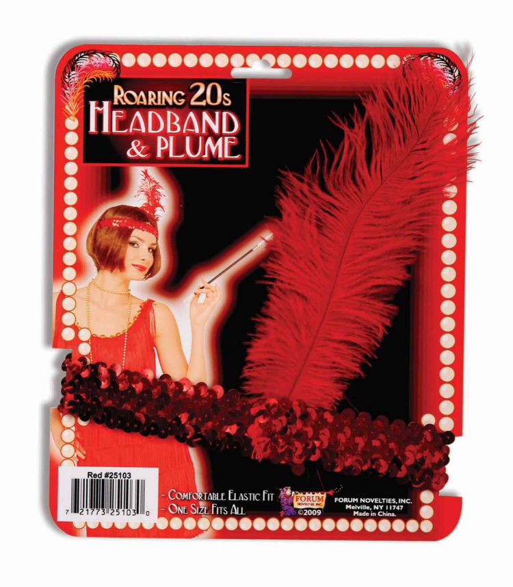 Red Sequin Flapper Headband