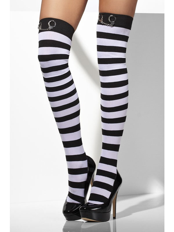 Striped Black & White Hold-Ups with Handcuffs