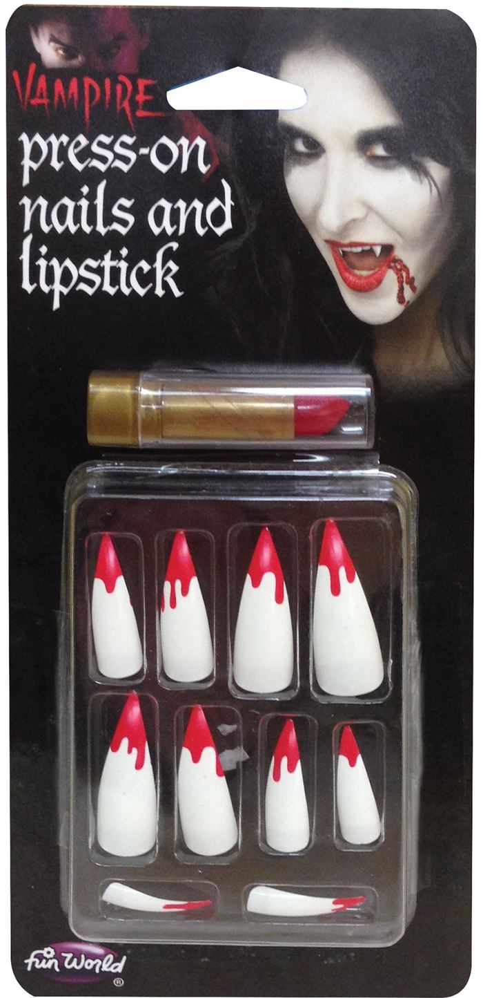 Vampire Press-On Nails & Lipstick