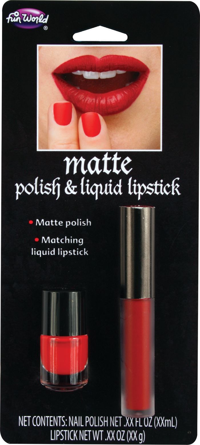 Matte Polish & Liquid Lipstick - Red