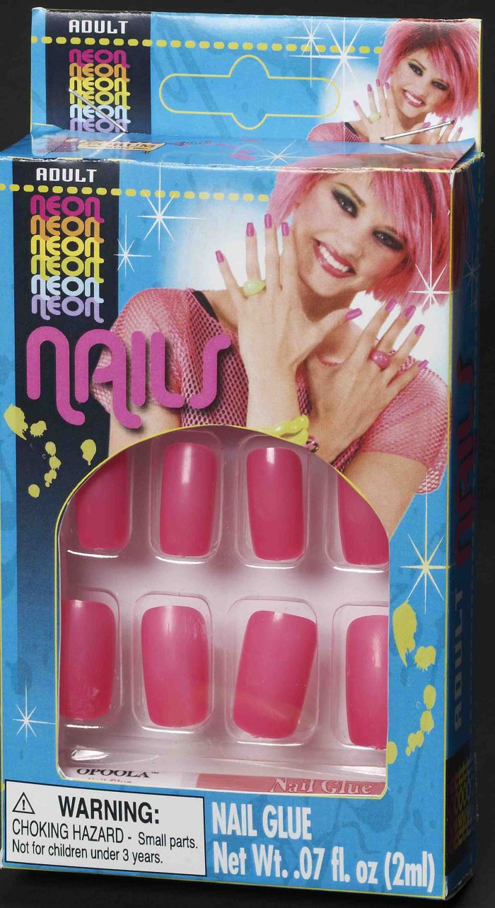 Neon Pink Finger Nails
