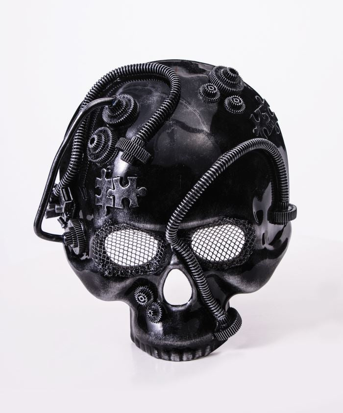 Steampunk Silver Skull Mask