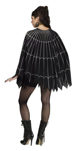 Silver Glitter Spiderweb Poncho