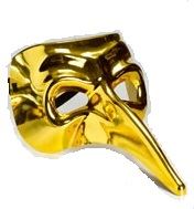 Gold Chrome Venetian Raven Mask