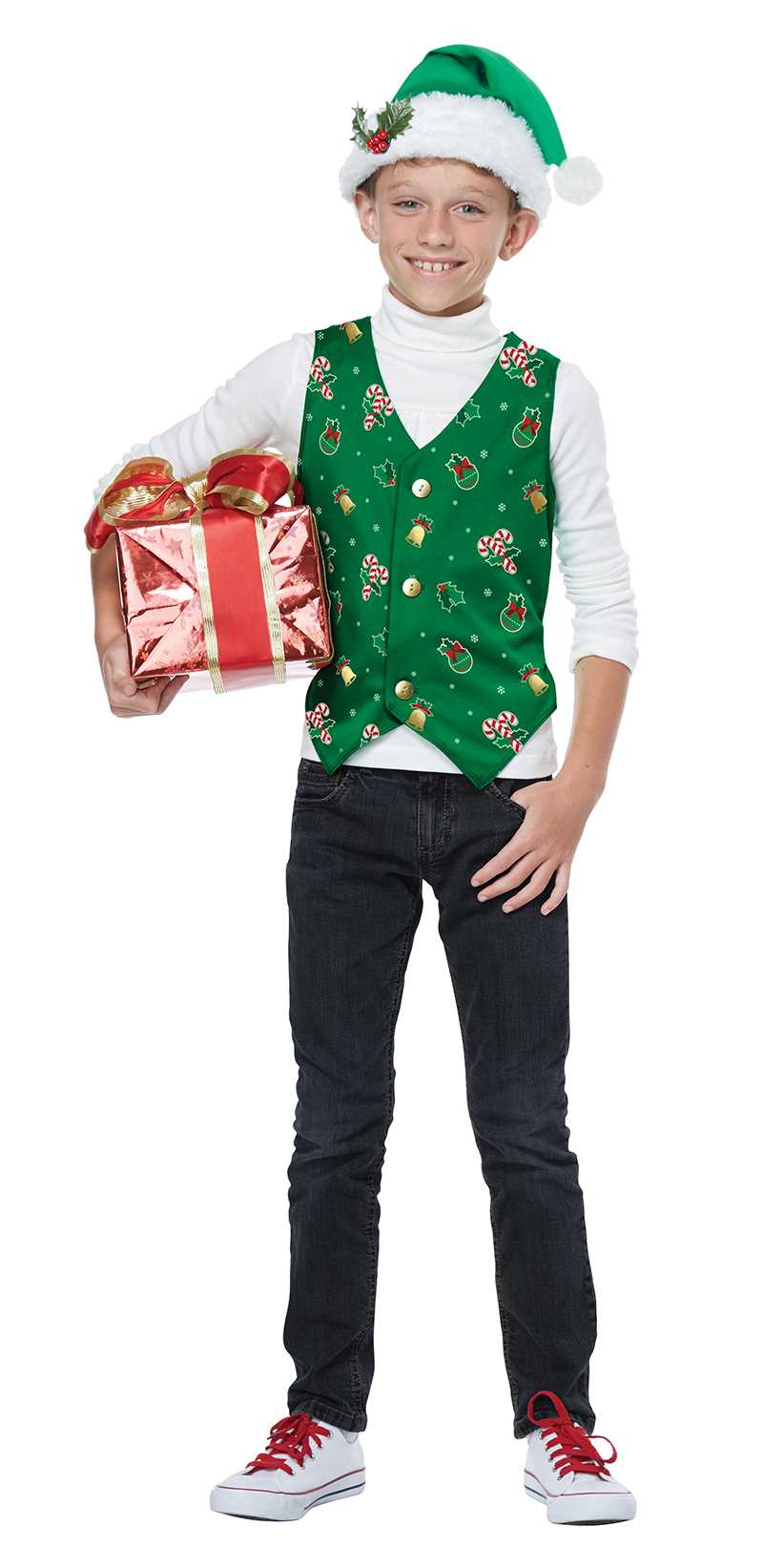 Green Holiday Child Vest