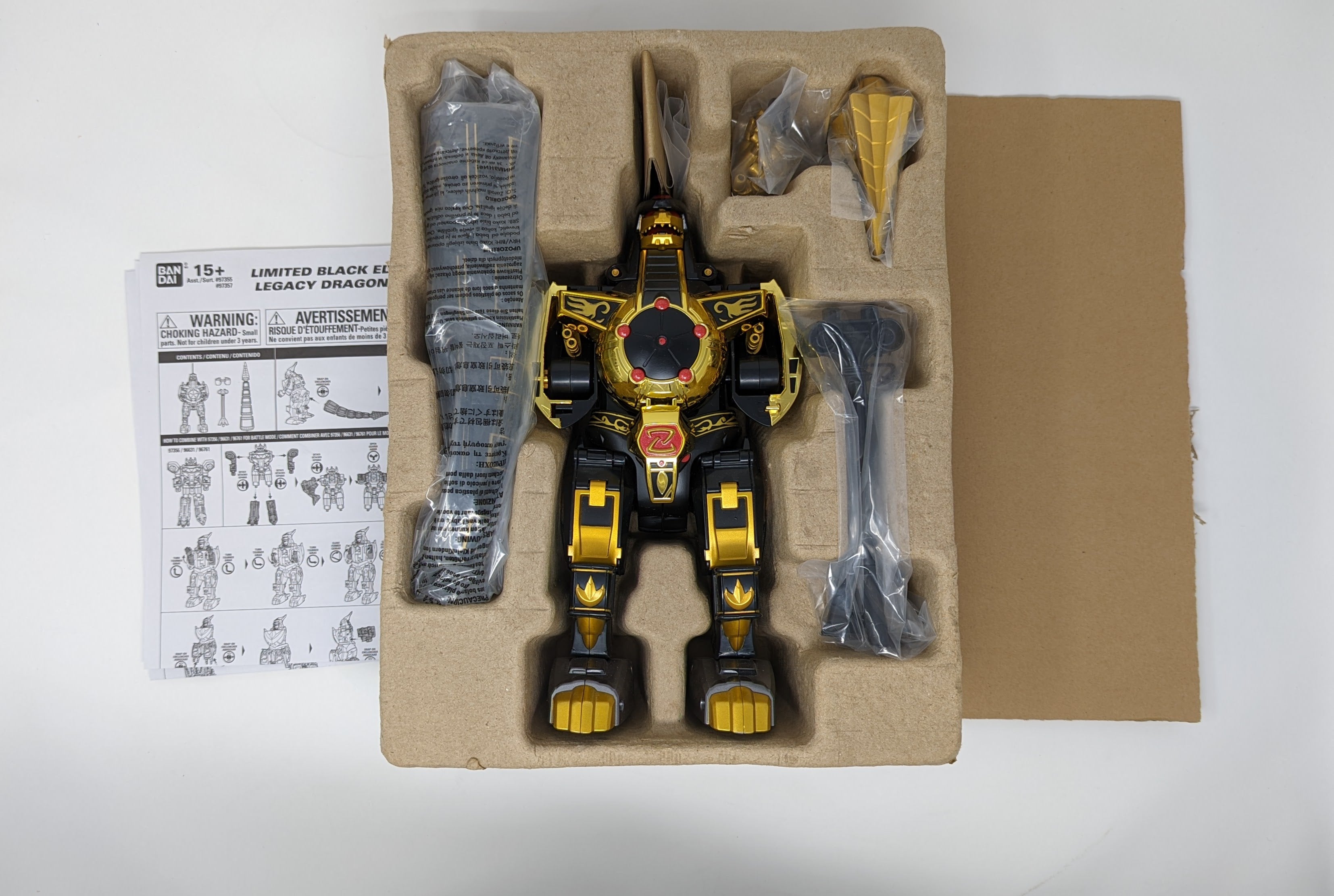 Mighty Morphin Power Rangers Legacy Dragonzord Black and Gold