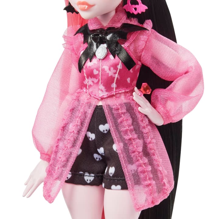 Monster High Doll Draculaura With Pet Bat, Pink And Black Hair
