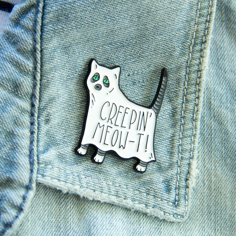 Creeping Meow-t Ghost Cat Enamel Pin